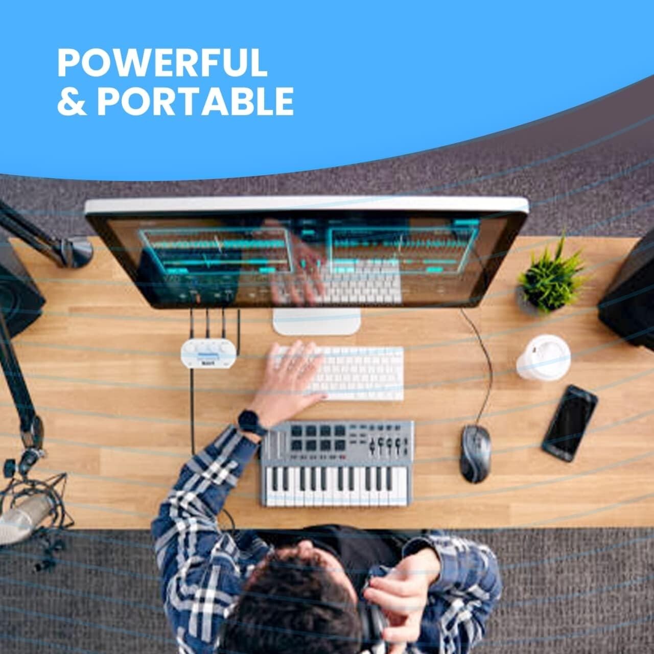 JUST Mixer S Portable 3-Channel Mini Audio Mixer - Battery & USB Powered