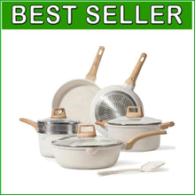 Load image into Gallery viewer, Versatile Nonstick Induction Cookware Set - 10-Piece White Granite Collection