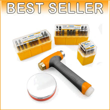 Load image into Gallery viewer, Artisan Metal Stamps Set with Hammer &amp; Bench Block: Perfect for Custom Jewelry