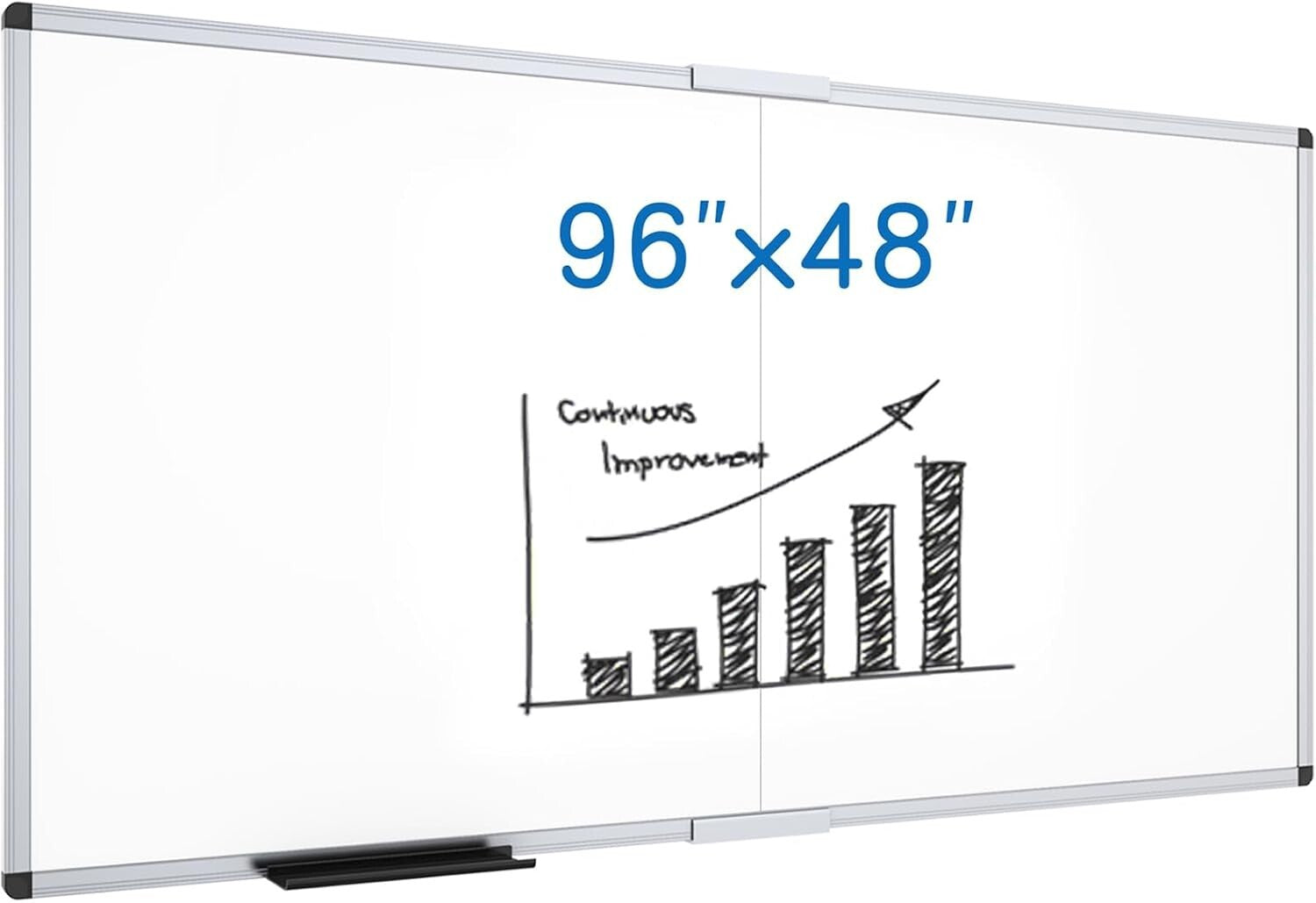 Elegant Magnetic Dry Erase Board 96" x 48" - Ideal for Presentation & Learning