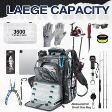 Load image into Gallery viewer, Affordable Fishing Tackle Backpack - 4 Trays, 1200D Nylon, Ultimate Organization