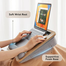 Load image into Gallery viewer, Stylish Lap Laptop Desk with Cushion, Pen Holder, &amp; Tablet Storage for Easy Work