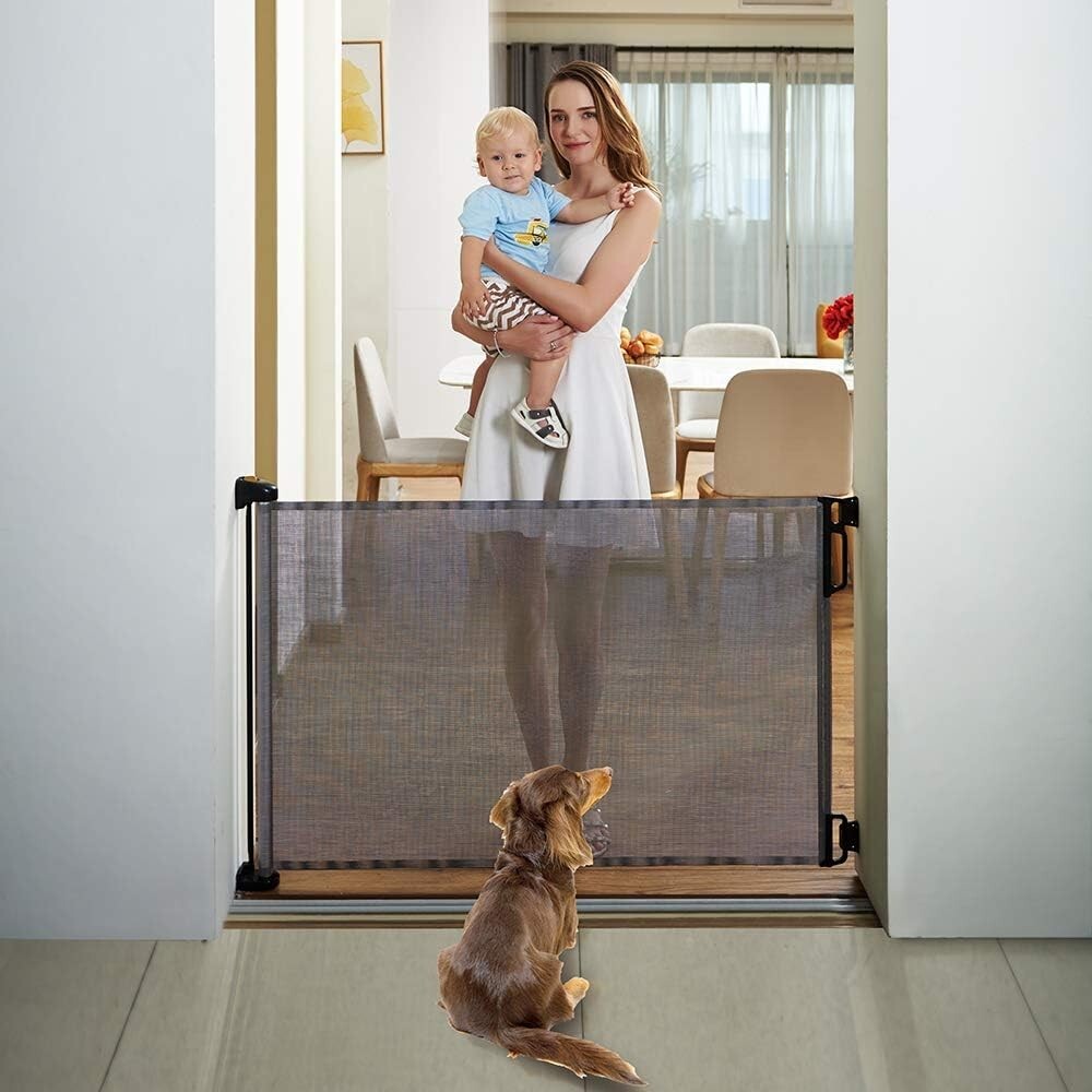 Adjustable Retractable Baby & Pet Gate - 55" Wide, Perfect for Doors & Hallways