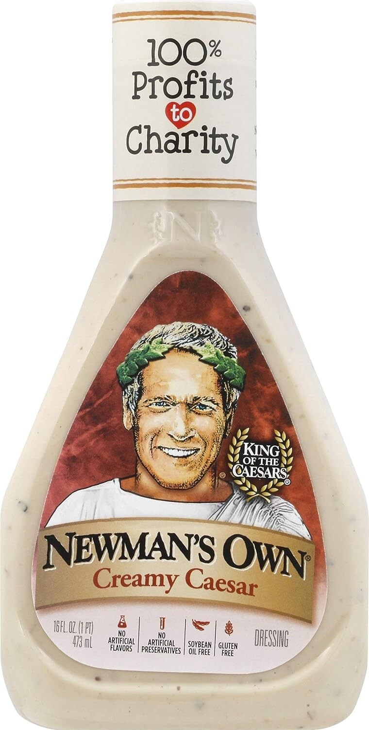 Newman's Own Creamy Caesar Dressing 16 oz - Perfect for Salads & More - 6 Pack