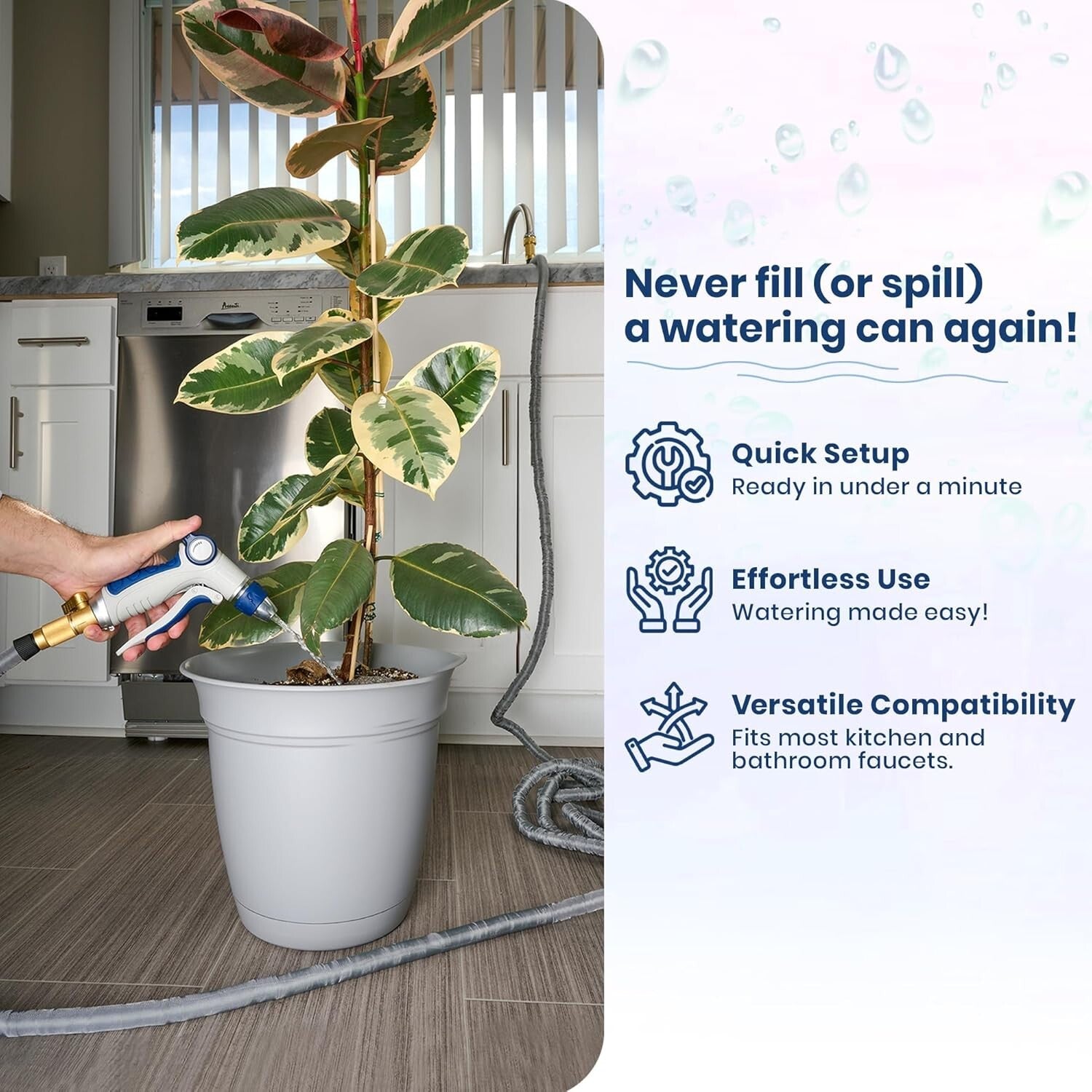 Apartment-Friendly Indoor Sink Hose with Converters - Easy Setup for All Needs