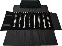 Load image into Gallery viewer, Compact Velvet Jewelry Roll Travel Bag - 16 Holder for Necklaces and Bracelets