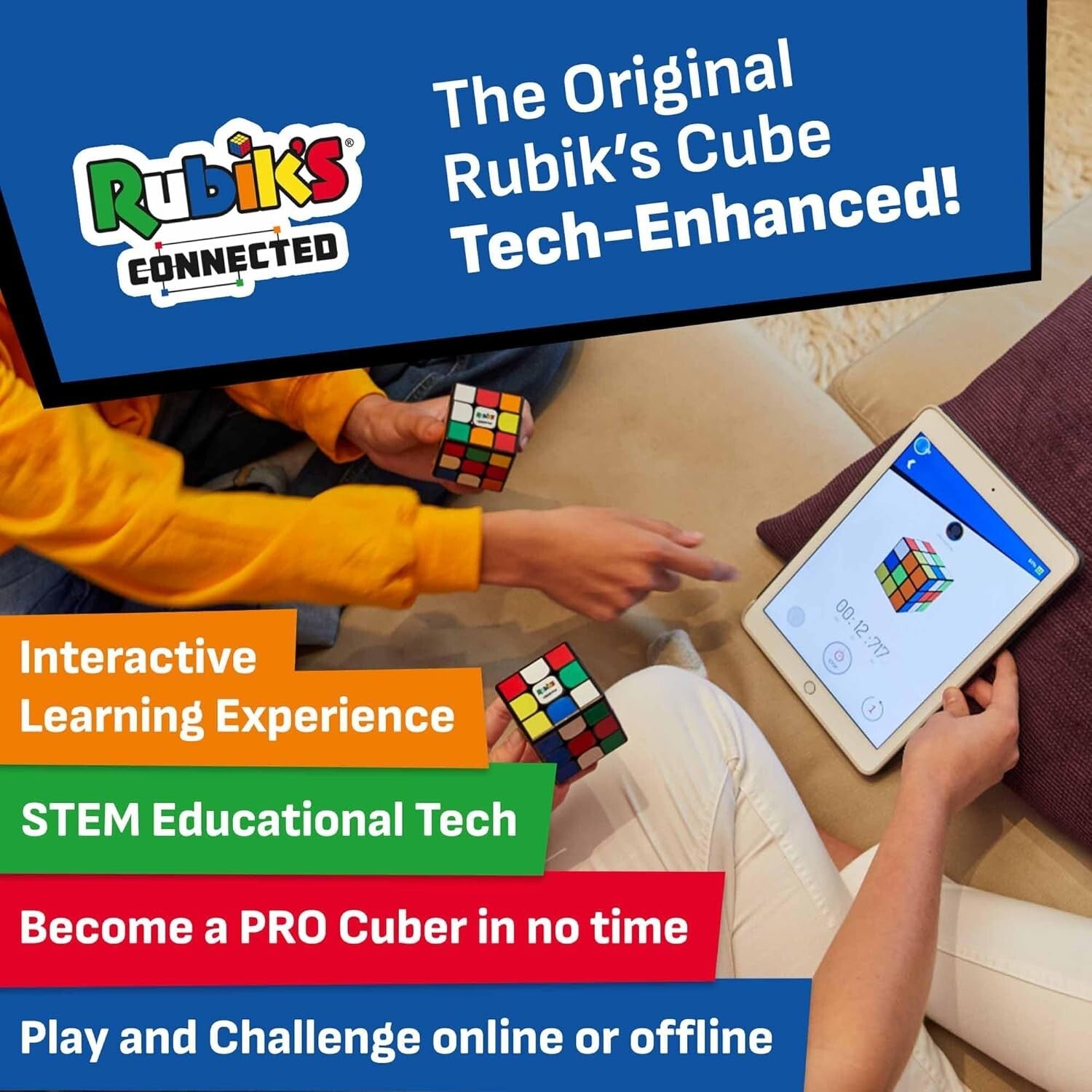 Interactive 3x3 Rubik’s Cube with App - Track Progress & Compete Globally