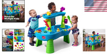 Load image into Gallery viewer, Durable Toddler Water &amp; Sand Table with Rain Shower &amp; Slides for Summer Fun