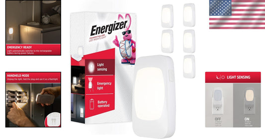 Versatile 4-in-1 LED Night Light Set - Plug-in, Rechargeable, Emergency Ready