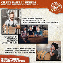 Load image into Gallery viewer, Handcrafted 2 Liter Oak Barrel &amp; Stand for Quick Aging Cocktails &amp; Spirits