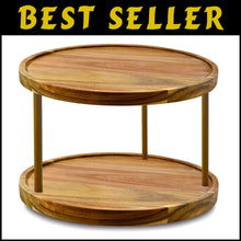 Load image into Gallery viewer, Elegant 14 Inch Acacia Wood Lazy Susan - Durable Kitchen Turntable Organizer