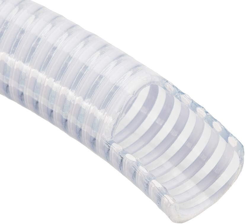Flexible 25 ft Clear PVC Discharge Hose 1" ID - Ideal for Water Transfer & More