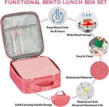 Load image into Gallery viewer, Insulated Bento Lunch Box Set with Leak-Proof Soup Thermo for School Kids