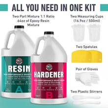 Load image into Gallery viewer, Crystal Clear Epoxy Resin 1 Gallon Kit - Self-Leveling, UV &amp; Impact Resistant
