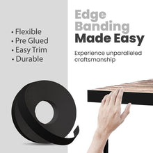 Load image into Gallery viewer, Premium Black Melamine 2'' x 50' Iron-On Edge Banding for DIY Furniture Projects