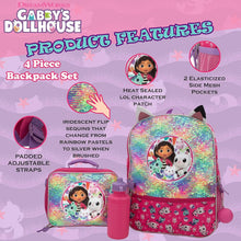 Load image into Gallery viewer, Durable 16" Gabby’s Dollhouse Sequin Backpack Set - Perfect for School Travel