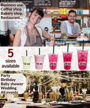 Load image into Gallery viewer, BPA-Free 32 oz Clear Plastic Cups with Lids &amp; Straws - Disposable Convenience