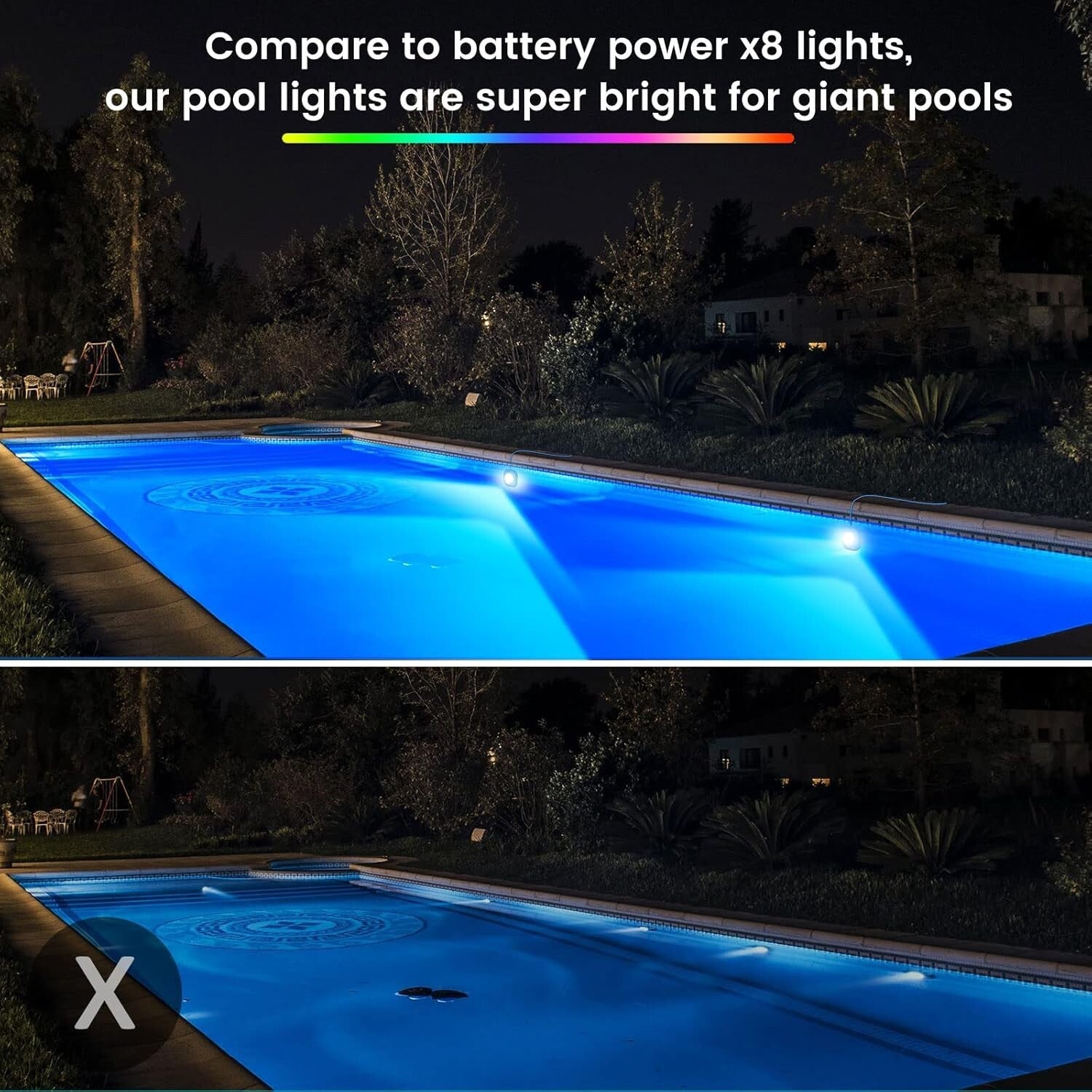 Customizable Magnetic Pool Lights - Safe for Night Swimming with APP Control