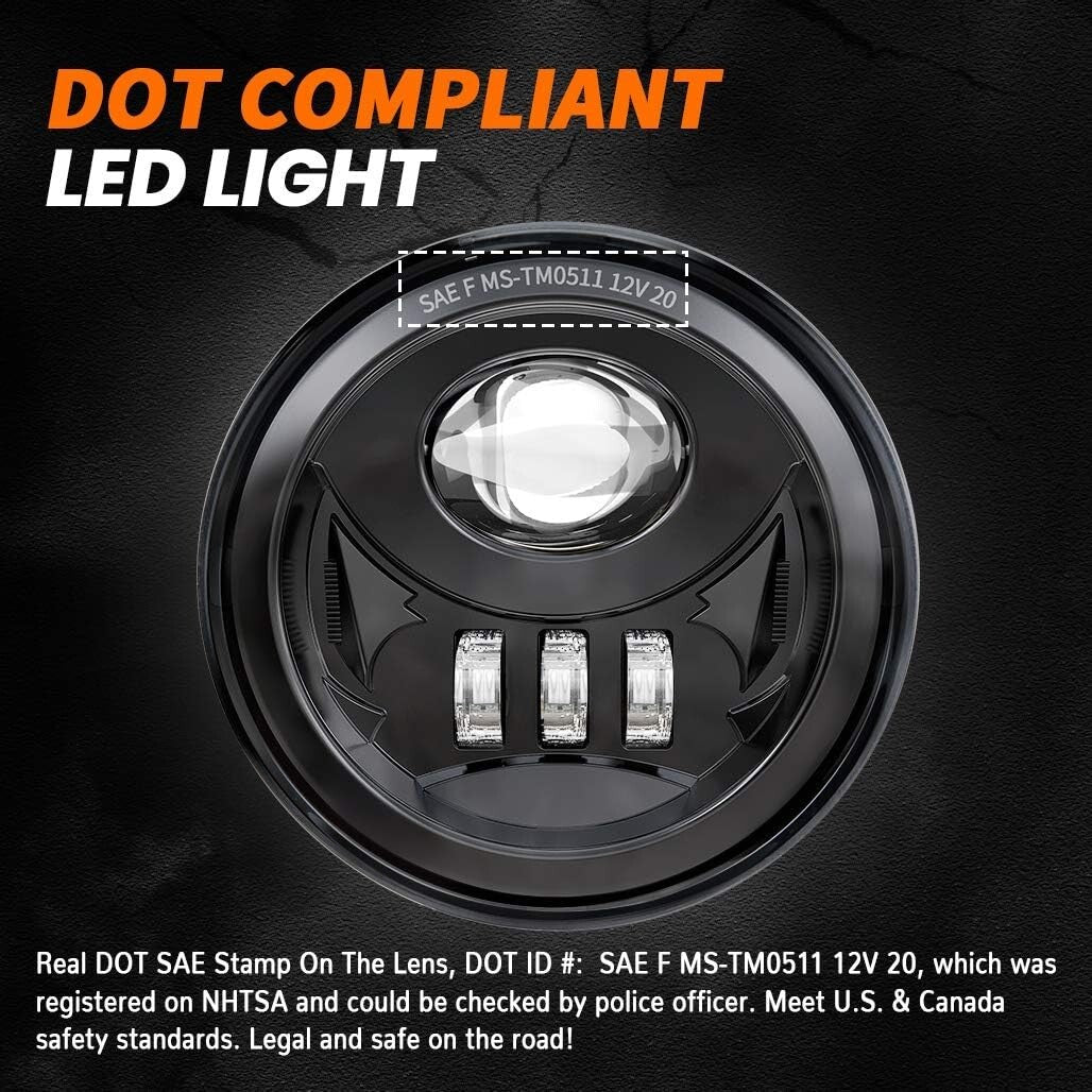 DOT Approved LED Fog Lights for Tacoma, Sequoia, Tundra - Bright Black Finish