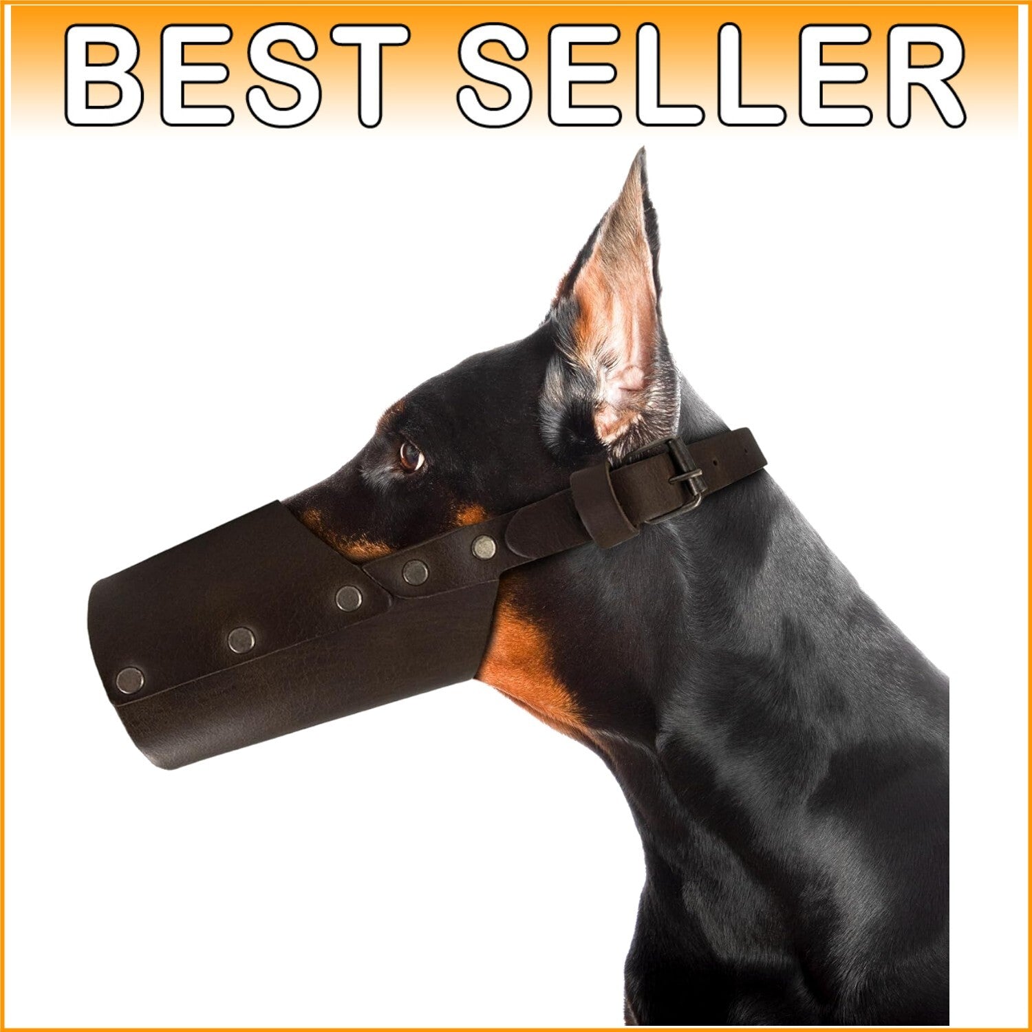 Lightweight Leather Dog Muzzle Guard – Handmade for Pitbulls & German Shepherds