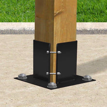Load image into Gallery viewer, Durable Metal Deck Post Base for 5.5x5.5 Wooden Columns - Black Powder-Coated