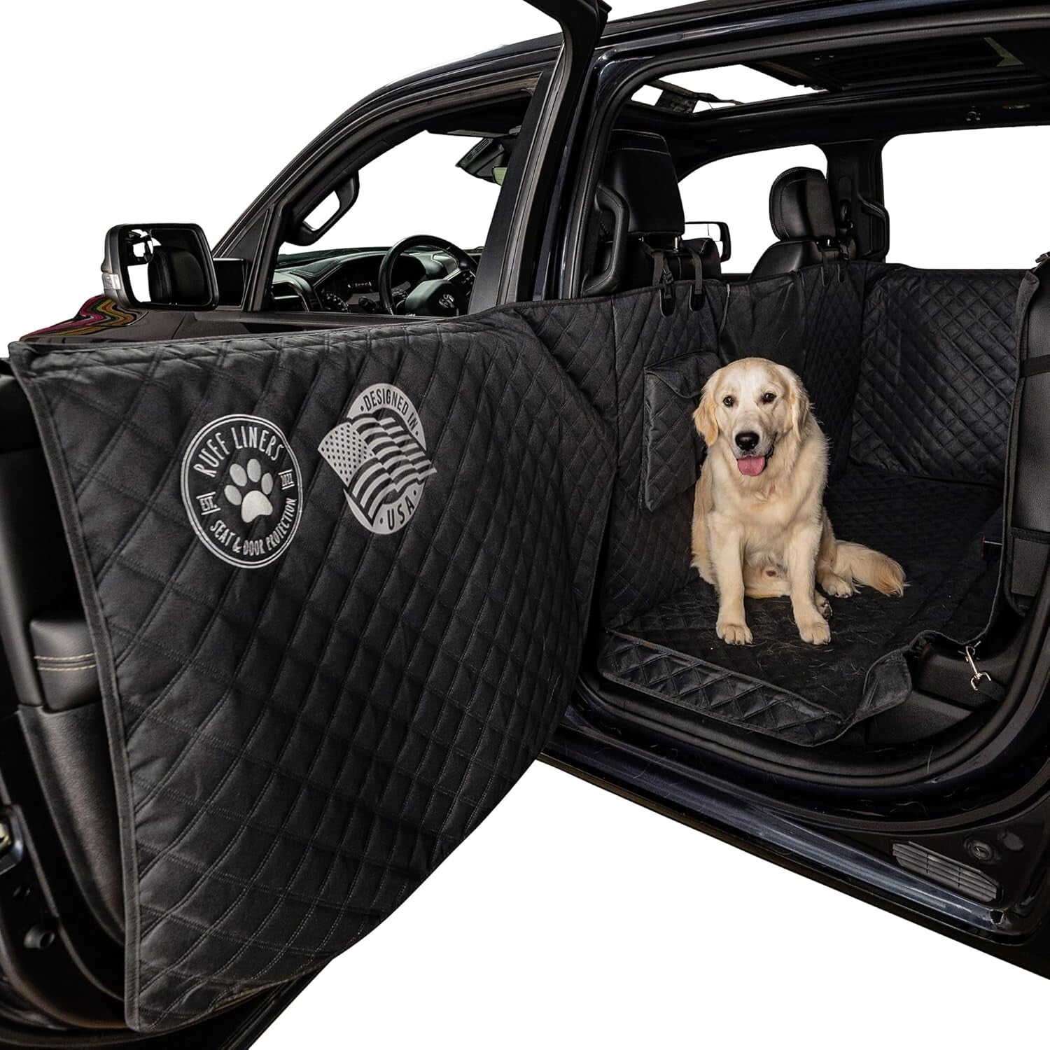 Scratch-Resistant Dog Seat Cover with Storage Pocket - Fits Popular Truck Models