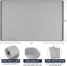 Load image into Gallery viewer, Extra Thick Non-Slip Silicone Under Sink Mat 34” x 22” - Grey Cabinet Protector