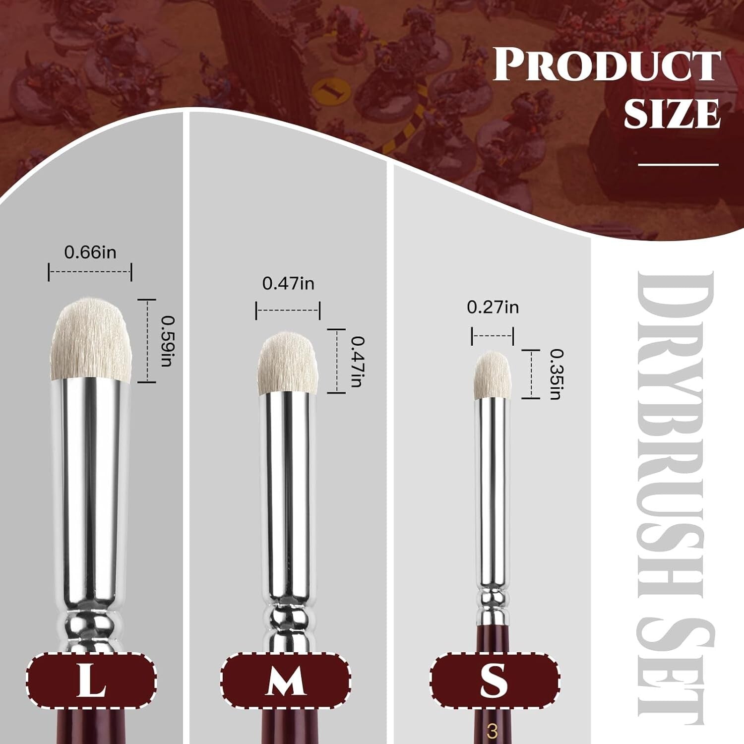 7-Piece Miniature Paint Brush Set with Kolinsky Sable & Goat Hair for Detail