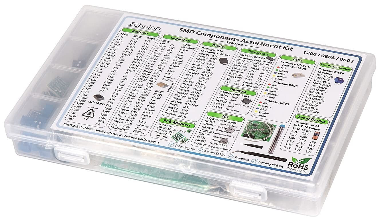 Extensive Electronics SMD Assortment - 2900 pcs Resistors, Capacitors, and More!