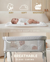 Load image into Gallery viewer, Stylish Bedside Sleeper Crib with Auto-Lock Wheels &amp; Comfortable Fleece Mattress