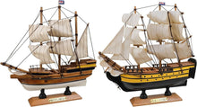 Load image into Gallery viewer, Fully Assembled Mayflower &amp; Victory Model Ships - Nautical Decor Set (2 Pack)
