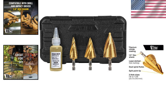 Efficient 3-Step Drill Bit Kit with Lubrication Oil for Optimal Performance