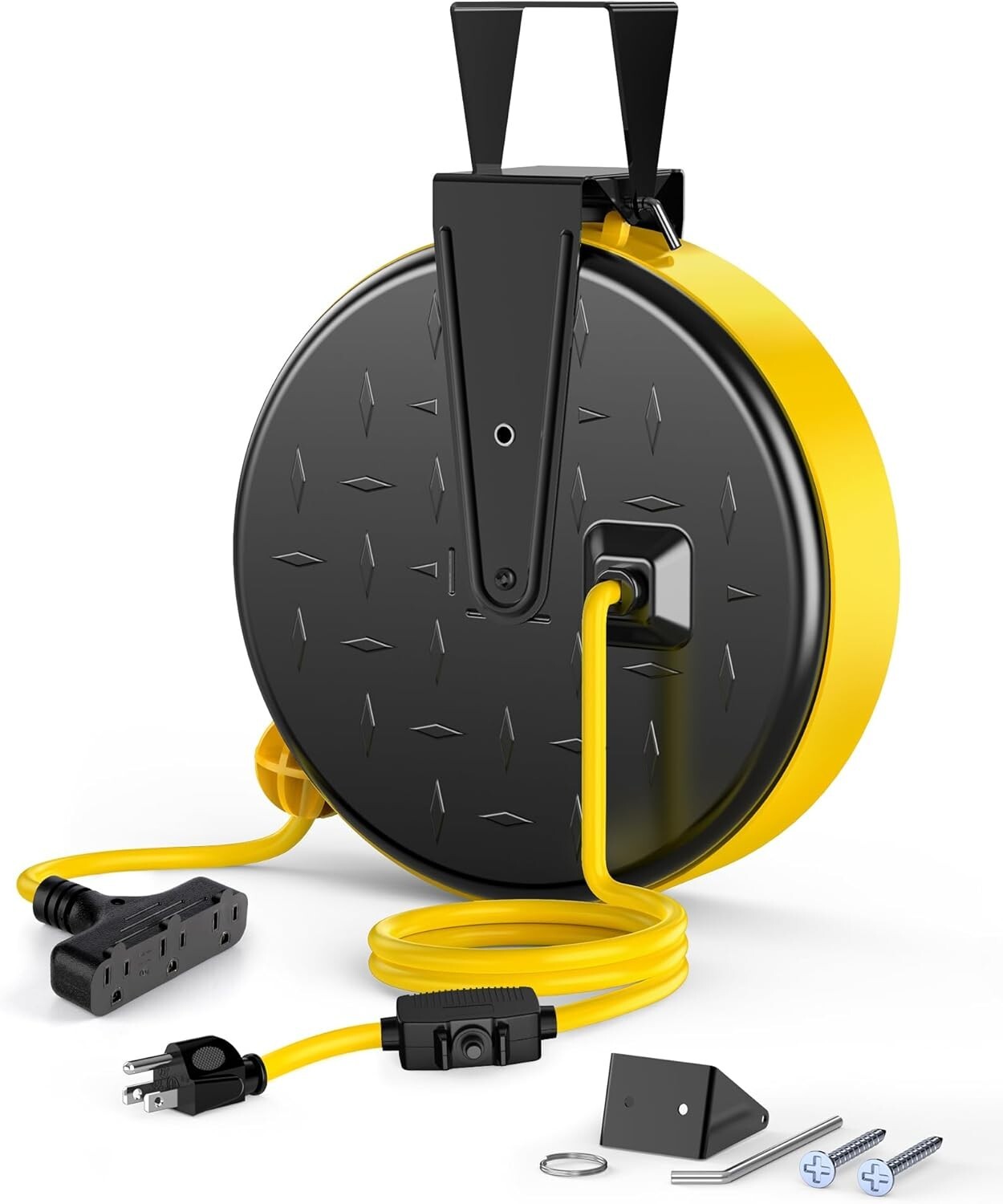 30 Ft Retractable Extension Cord Reel with 3 Outlets for Ultimate Power Access