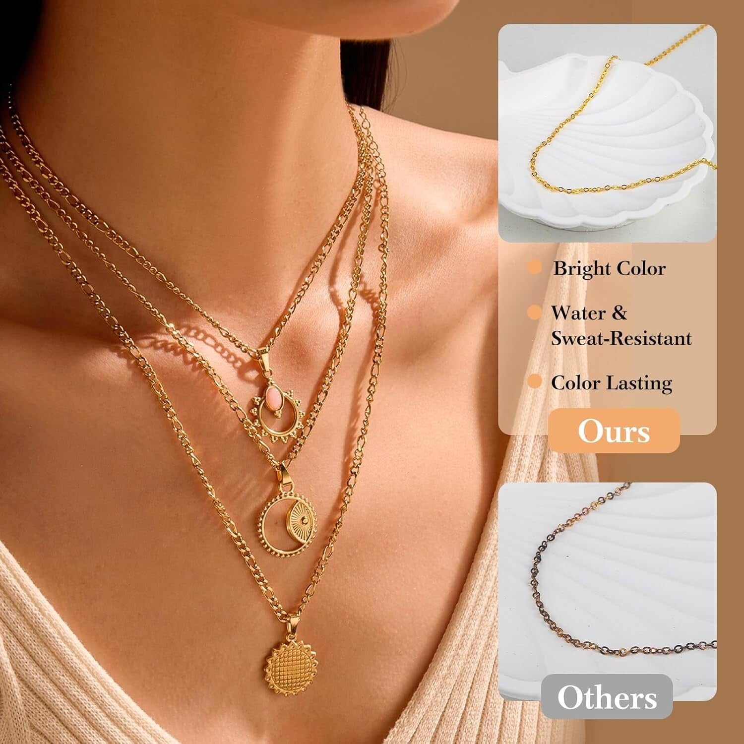 Versatile DIY Jewelry Making Kit - 52.5 Feet of 18k Gold Chains & Accessories