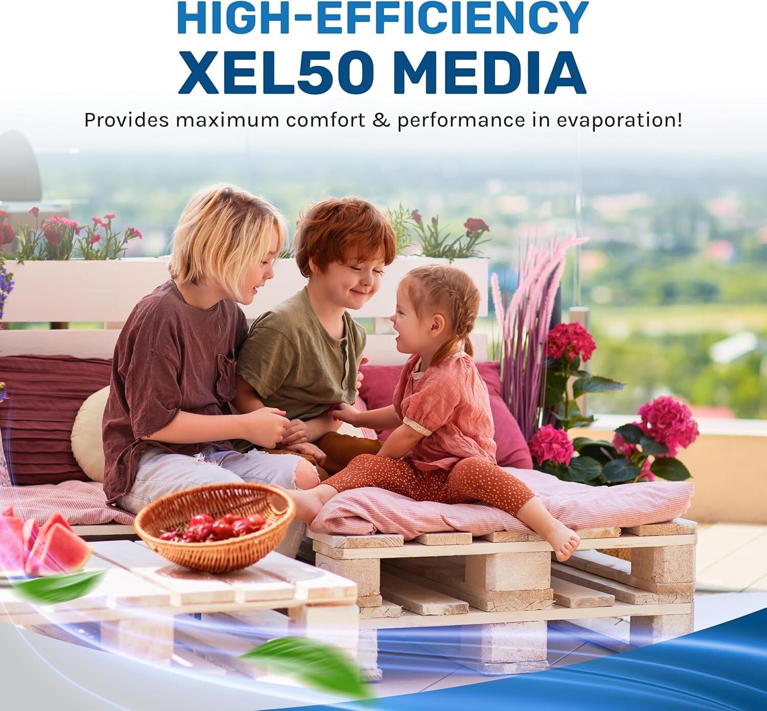 Efficient 1300 CFM Evaporative Air Cooler - 2-Speed Fan for 500 Sq. Ft. Areas