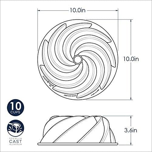 Cast Aluminum Bundt Pan - High-Quality Silver Bakeware for Elegant Cakes