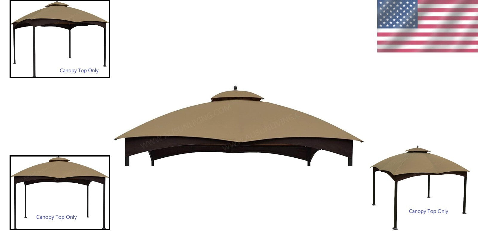 Water-Repellent Replacement Canopy for 10' x 12' Lowe's Gazebo - Air Vent Design