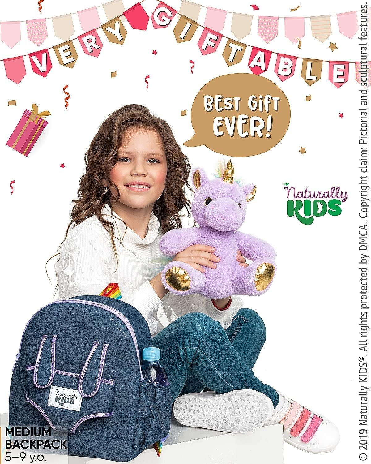 Lightweight Unicorn-Themed Backpack for Toddlers with Detachable Plush Toy