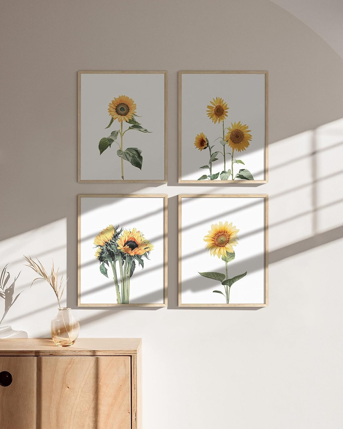 Framed Sunflower Paintings Wall Decor - Customizable Art Prints for Any Room
