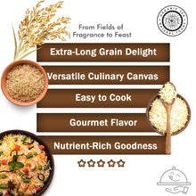 Load image into Gallery viewer, Extra Long Premium Brown Basmati Rice - 40lb Bulk for Restaurants &amp; Homes