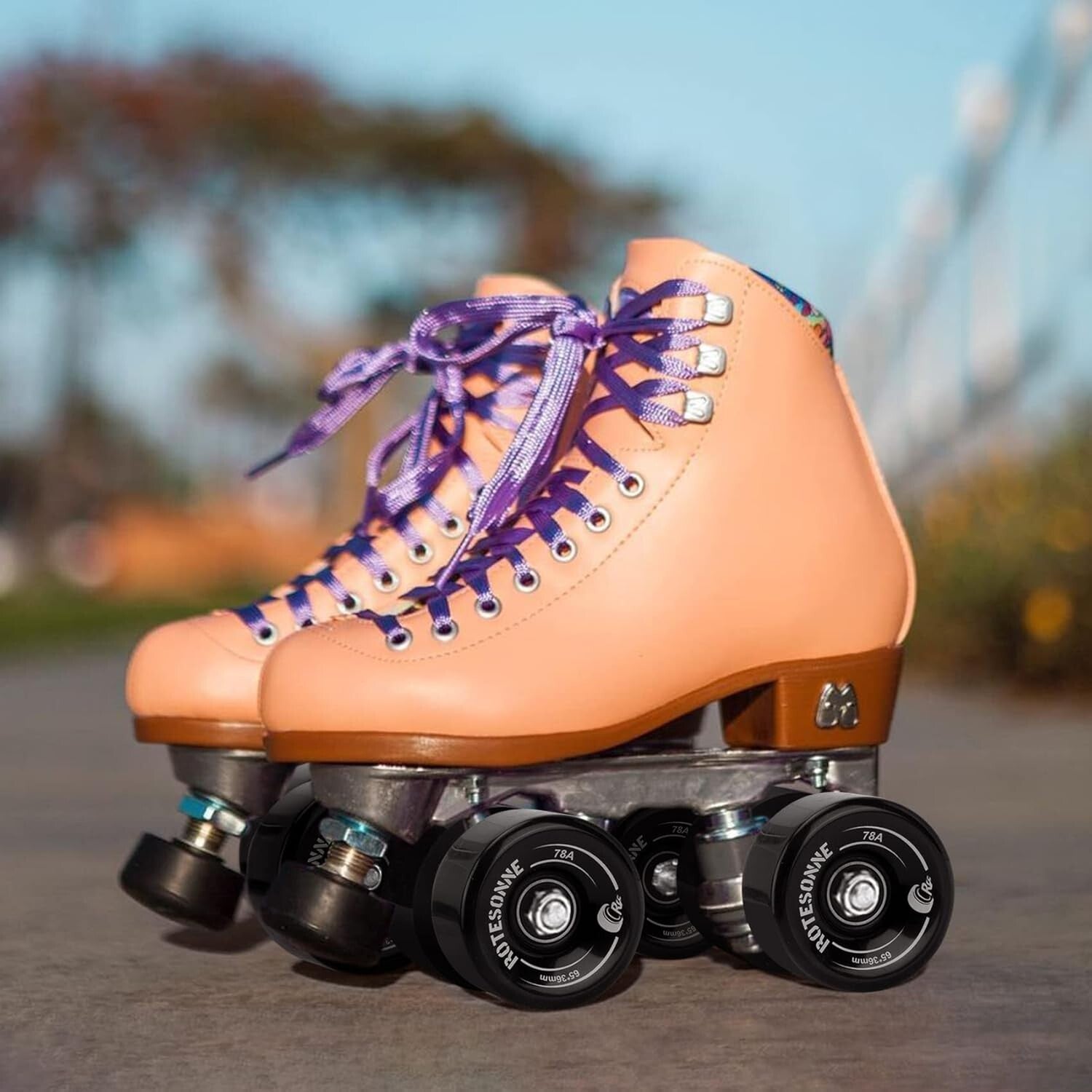 Enhanced 65mm Roller Skate Wheels with Shock Absorption and Bearings Included