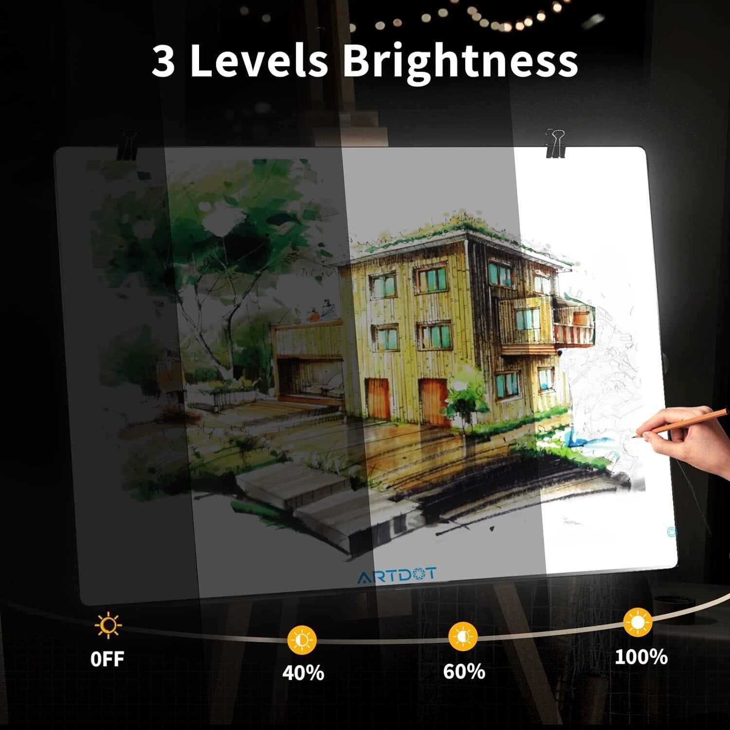 A1 Large Adjustable Brightness LED Light Pad for Diamond Painting & Drawing