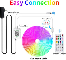 Load image into Gallery viewer, Vibrant 50ft RGB Neon Rope Lights - App-Controlled, Waterproof &amp; Safe for Family