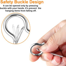 Load image into Gallery viewer, Secure Your Outdoor Lights: 100 Pcs Swivel Hook Set with Safety Buckle Design
