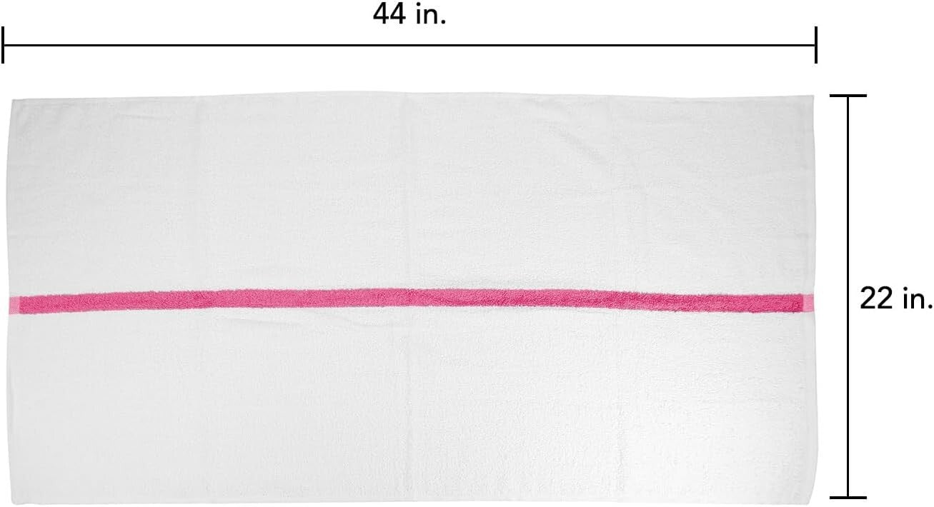 All-Purpose Quick-Dry Bath Towels - 6 Pack of 22x44 in Cotton Towels in Pink
