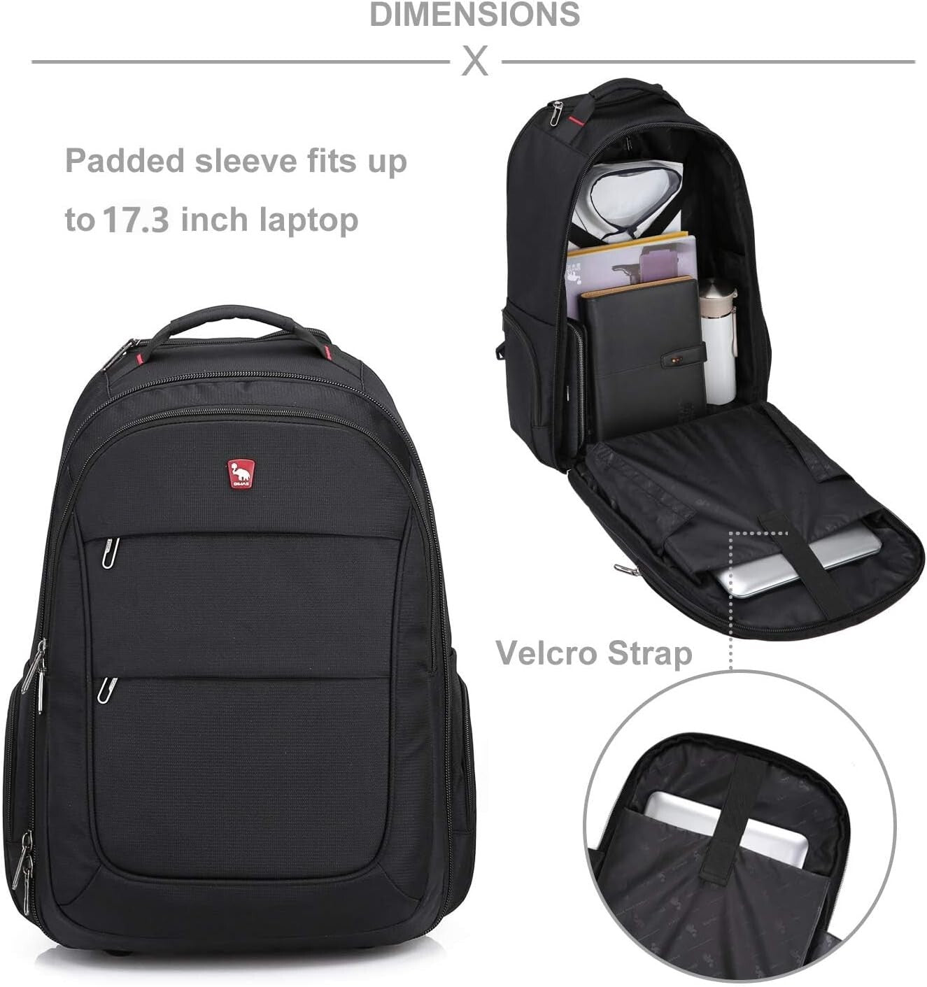 17.3-Inch Rolling Laptop Backpack with Wheels - Business Travel Convenience