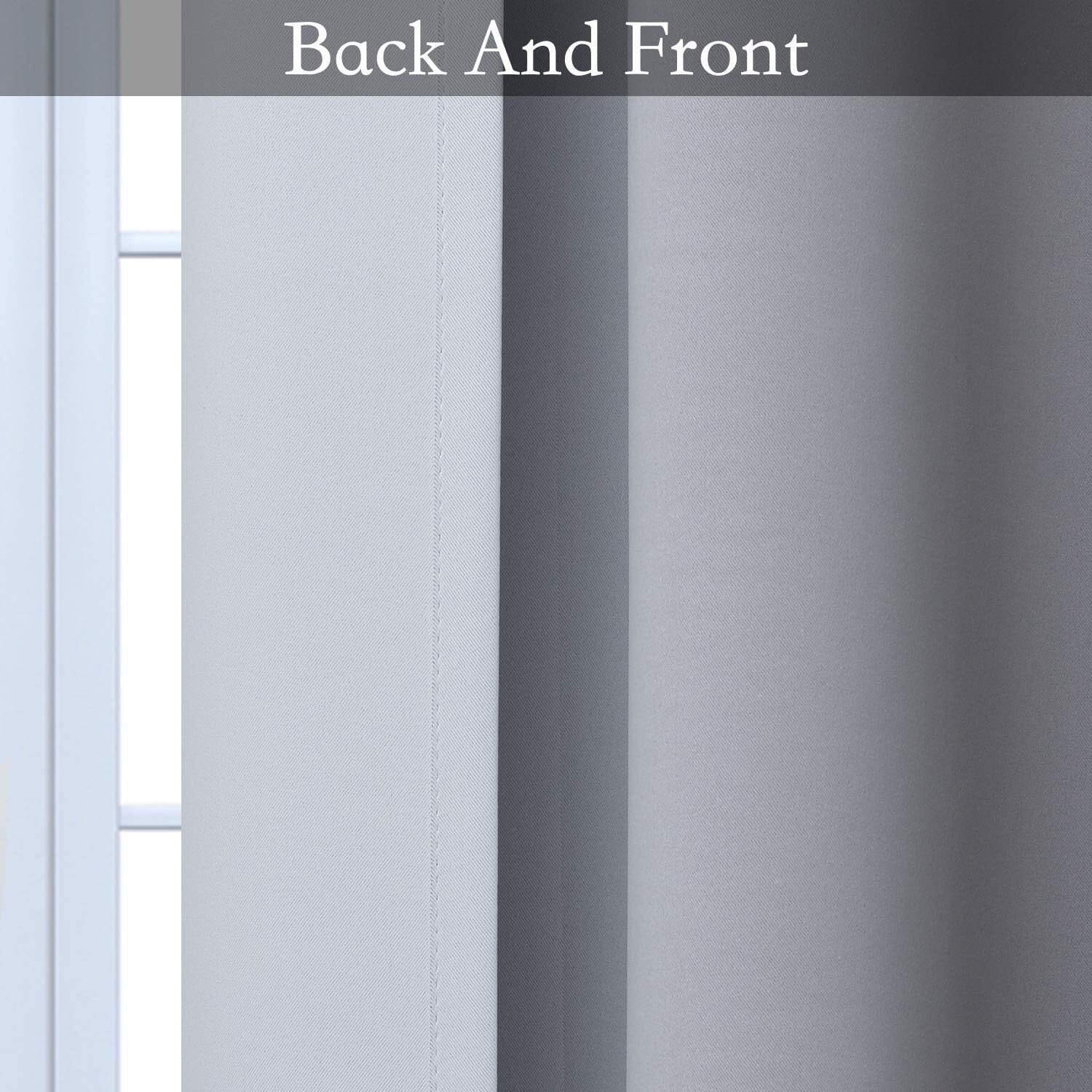 Soft Gradient Black and Grey Grommet Curtains, 2 Panels 52x72 - Noise Reduction