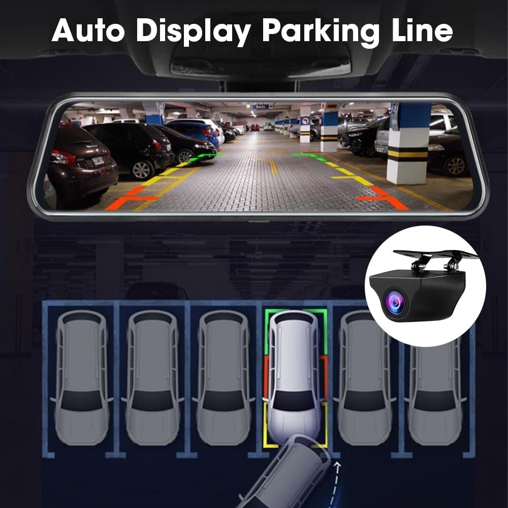 Advanced 1080P Mirror Dash Cam with G-Sensor & Super Night Vision Features