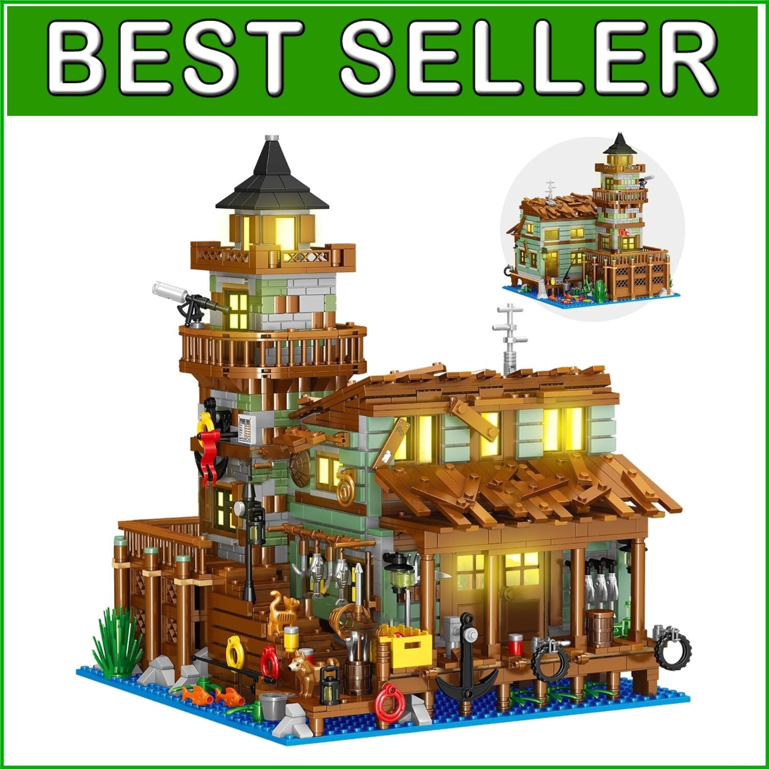 STEM Architecture Building Kit: Fishing Village Store House with 1881 Pieces