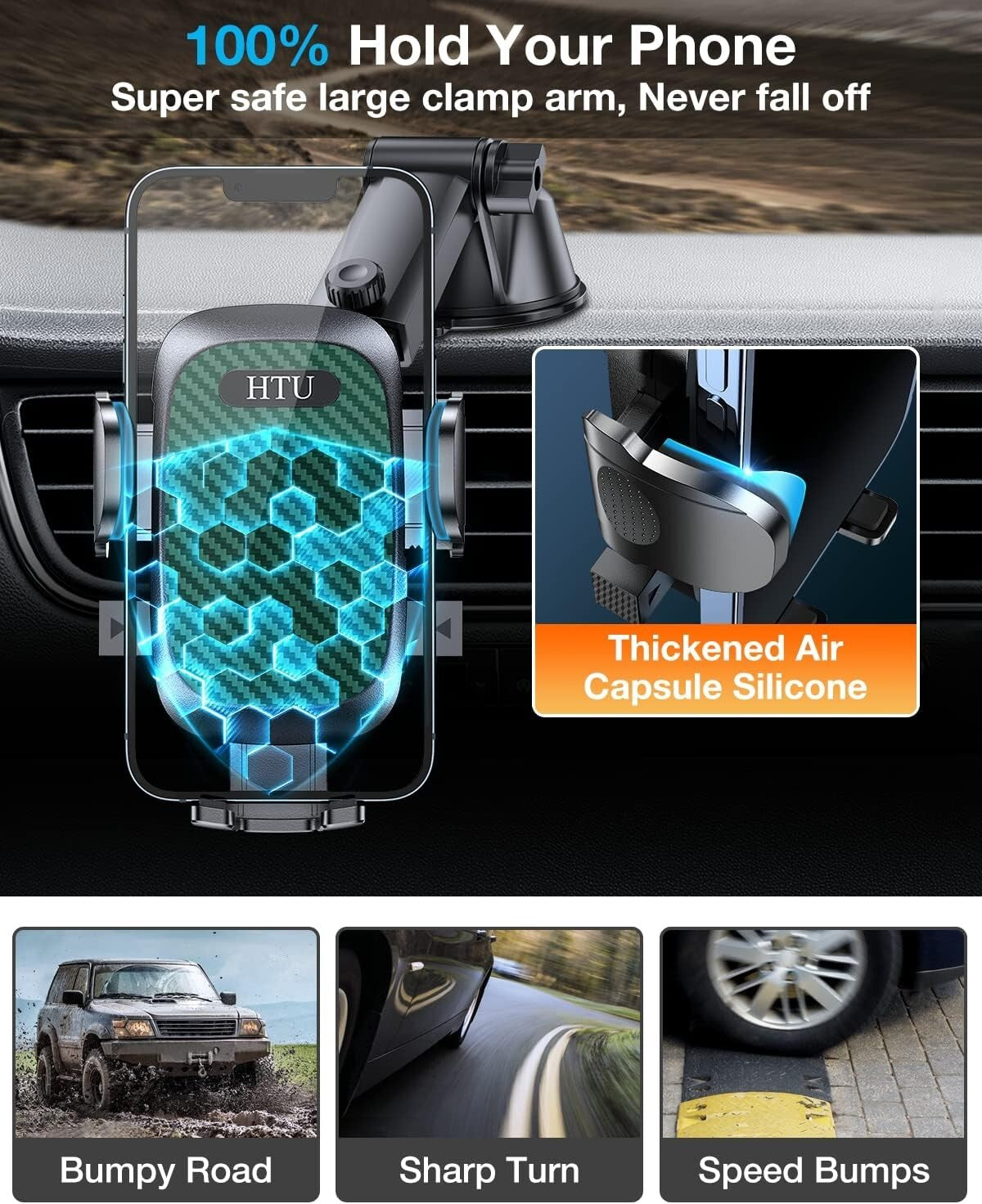 Military-Grade Phone Holder: Strong Suction Cup & Clip for Cars | 2025 Upgrade